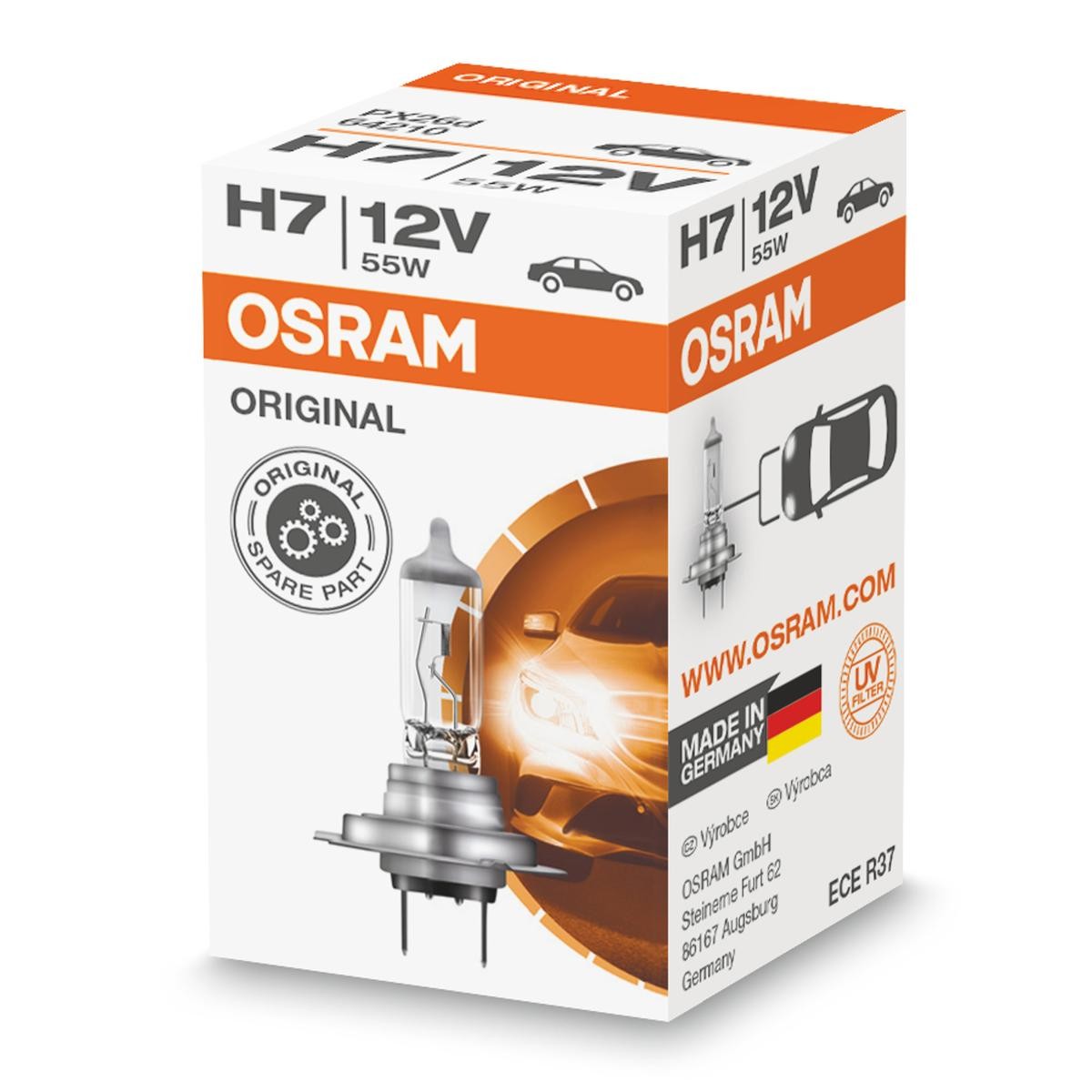 64210L OSRAM LONGLIFE H7 Pære, H7 12V 55w3200K H7 pris og erfaring
