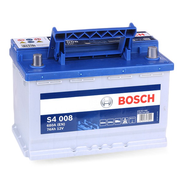 Batterie de voiture Bosch S4008 - 74A/h - 680A - pour véhicules sans  système start-stop