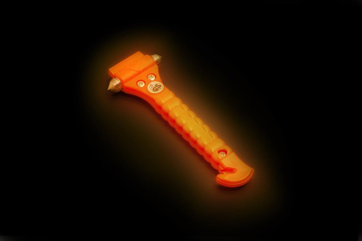 42784 CARCOMMERCE Nothammer mit Gurtschneider, mit Halter, 20cm, 300g,  orange 42784 ❱❱❱ Preis und Erfahrungen