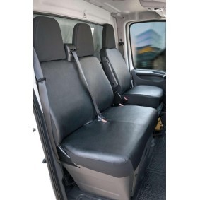 11498 WALSER Autositzbezug schwarz, Eco-Leder, Polyester, vorne