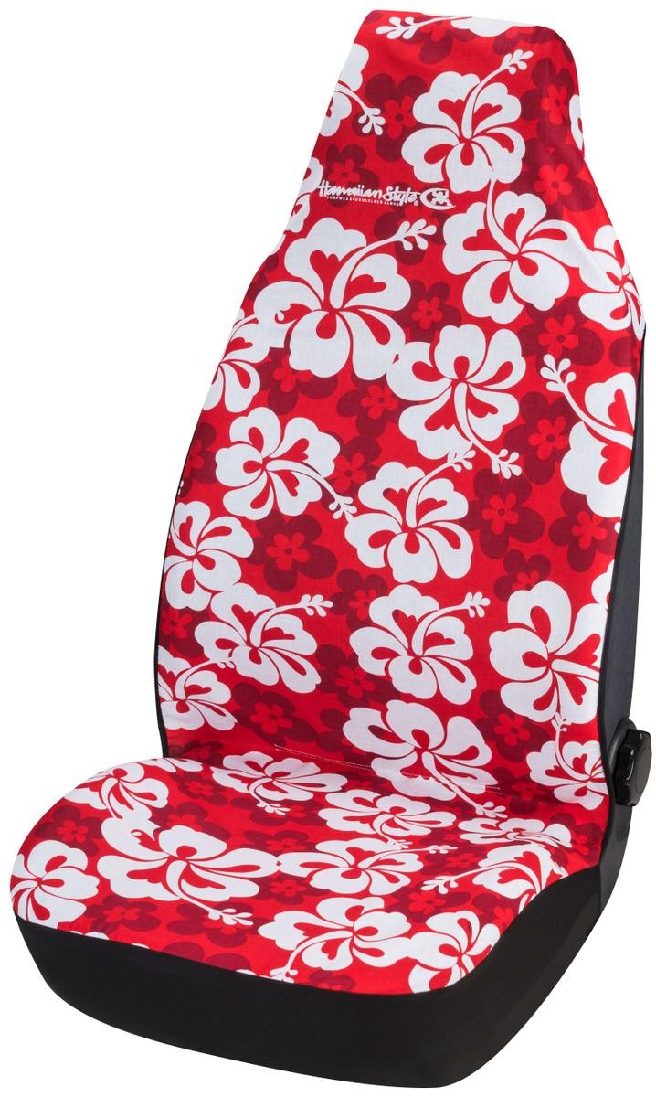 12934 WALSER Hawaiian Autositzbezug Rot, mehrfarbig, Mit Motiv, Polyester,  vorne 12934 ❱❱❱ Preis und Erfahrungen
