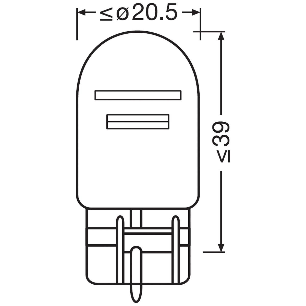 OSRAM 7506 P21W – feux de signalisation de recul, ampoules de frein  automatique d'origine 12V S25 21W, Bases métalliques Standard (10 pièces)