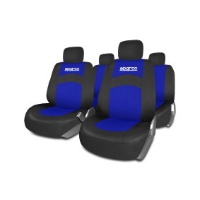 Schonbezüge Sitzbezüge Sitzschoner für Skoda Fabia Schwarz Blau Vorne