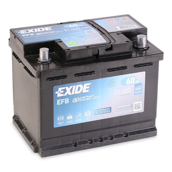 EL600 EXIDE Start-Stop EL600 (027EFB) Batterie 12V 60Ah 640A B13 L2 Batterie  EFB EL600 (027EFB), EFB60SS ❱❱❱ prix et expérience