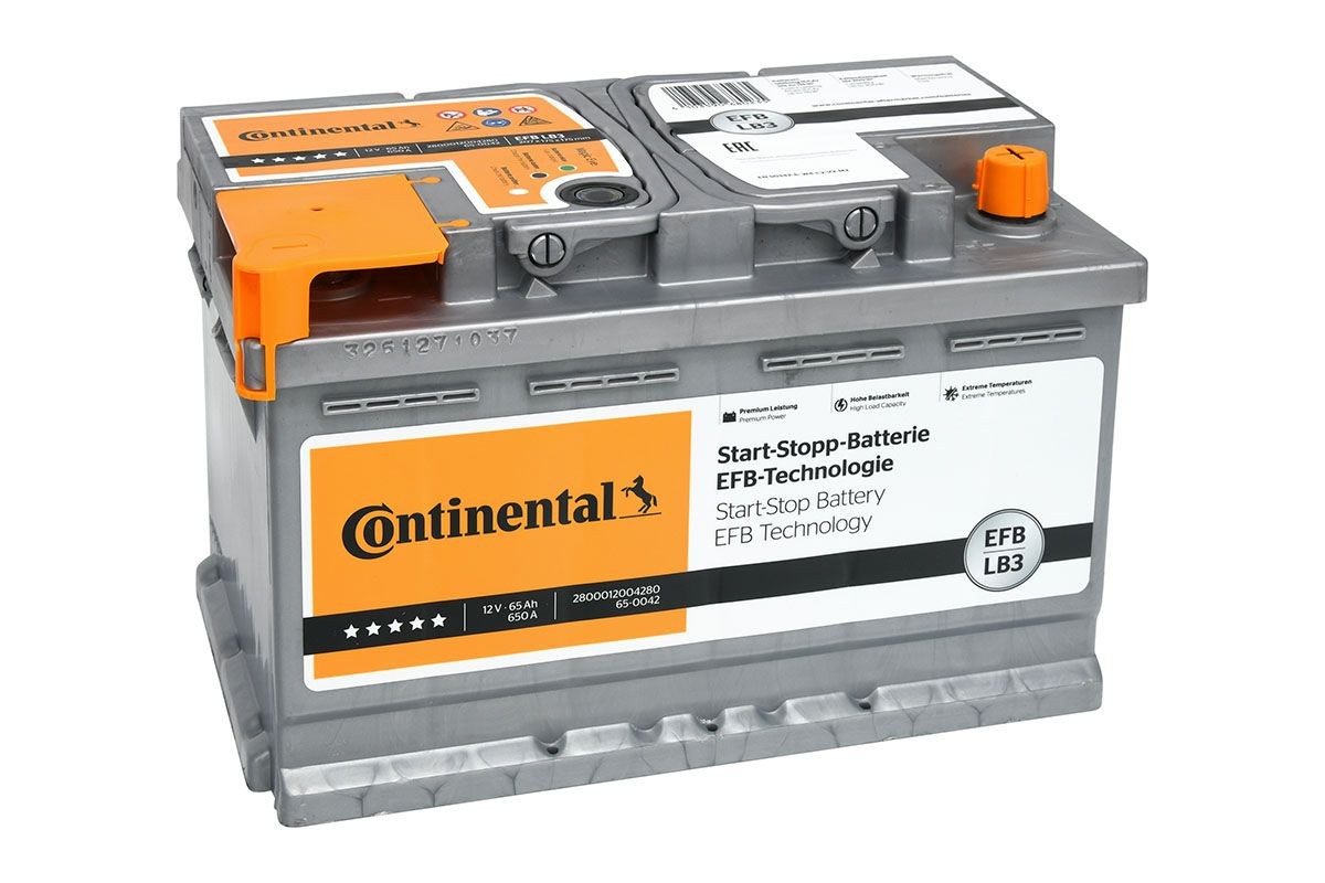 2800012004280 Continental Start-Stop Batterie 12V 65Ah 650A B13 LB3  Batterie EFB 2800012004280 ❱❱❱ prix et expérience