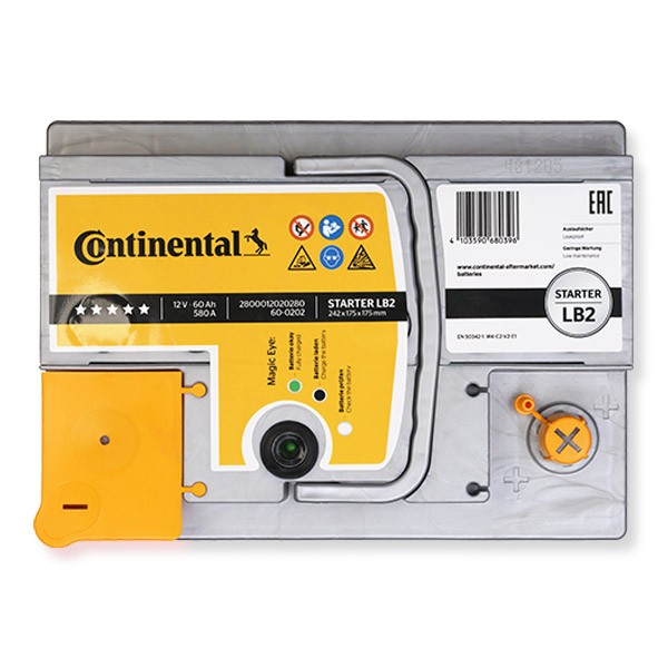 Continental Starter 2800012027280 Batterie 12V 110Ah 950A B13  Blei-Kalzium-Batterie (Pb/Ca), Bleiakkumulator 2800012027280