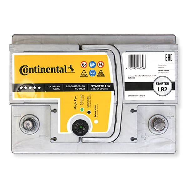 Continental 2800012019280 Starter Batterie 12V 55Ah 540A B13 Blei