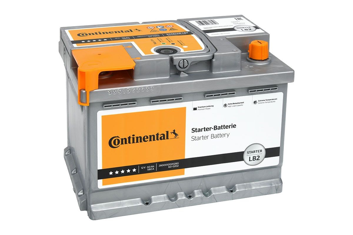 2800012020280 Continental Starter Batterie 12V 60Ah 580A B13 LB2