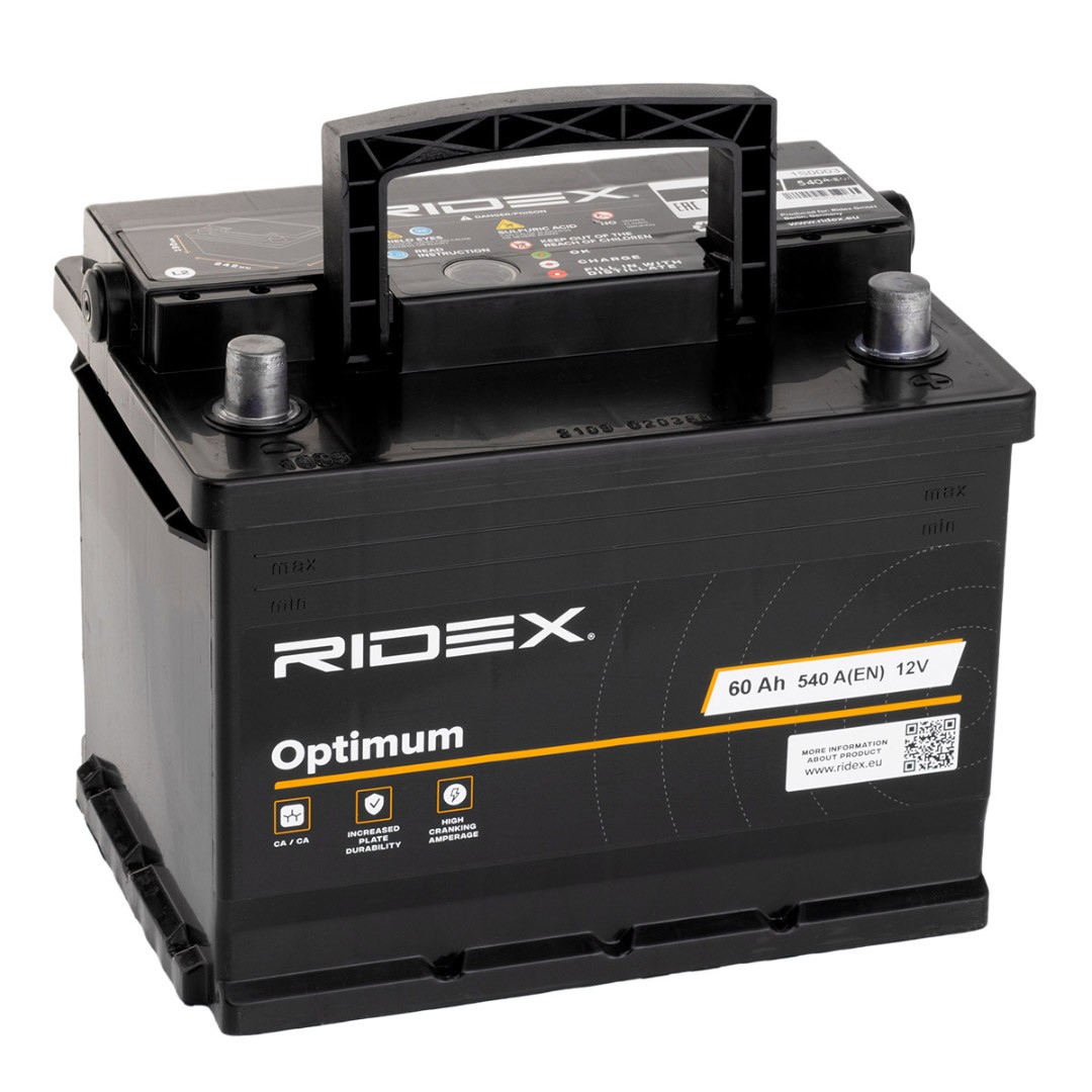 1S0003 RIDEX Batterie 12V 60Ah 540A B13 Batterie au plomb, avec