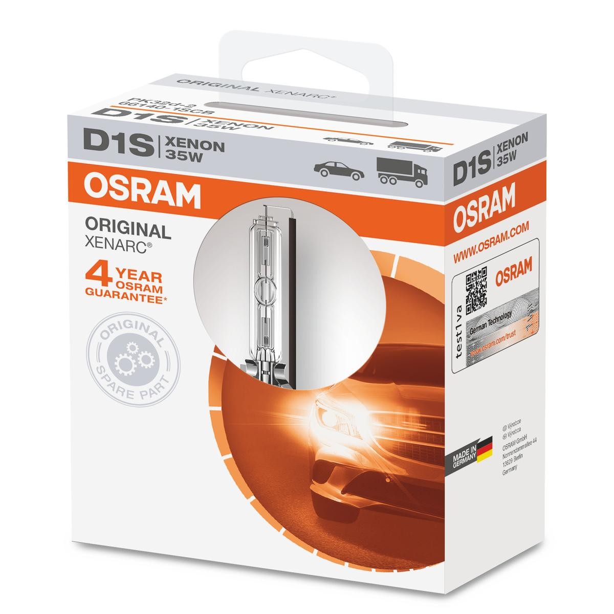 66140-1SCB OSRAM XENARC ORIGINAL D1S Ampoule, projecteur longue portée D1S  85V 35W Pk32d-2, 4200K, Xénon D1S ❱❱❱ prix et expérience