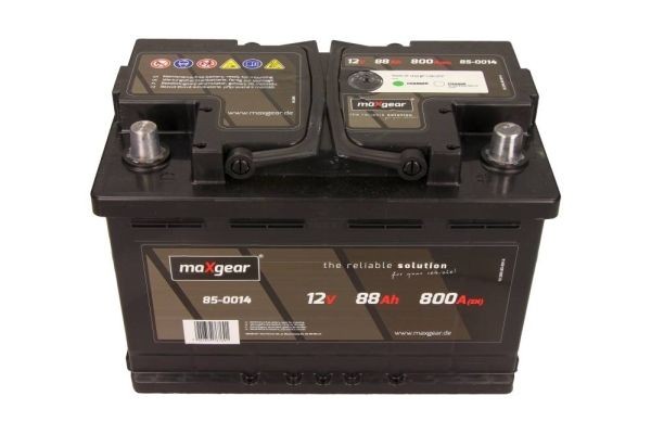 85-0014 MAXGEAR Batterie 12V 88Ah 800A B13 mit Ladezustandsanzeige, Pluspol  rechts 85-0014 ❱❱❱ Preis und Erfahrungen