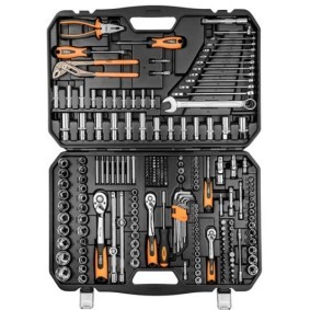 08-681 NEO TOOLS Tool kit Number of tools: 233, Spanner Size:  3.5,4,4.5,5,5.5,6, 6.5,7,8,9,10,11,12, 13,14,15,16,17,18,  19,20,21,22,23,24, 27,30,32 mm, E4,E5,E6,E7,E8, E10,E11,E12,E14,  E16,E18,E20,E22,E24, Square Drive Tang Size: 12.5 (1/2), 10 (3/8