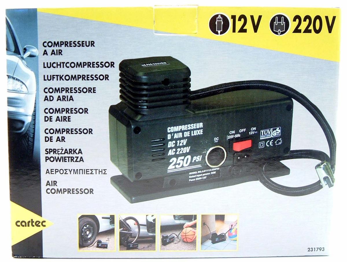 Compresor de aire para coche mechero 12V 250 inflador eléctrico