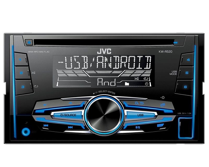 KW-R520 JVC Autoradio CD, USB, AUX, 2 DIN, MP3, WMA, WAV, FLAC KW