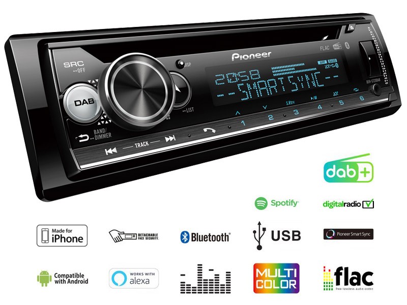 DEH-S720DAB PIONEER DEH-S720DAB Autoradio DAB/DAB+, Bluetooth