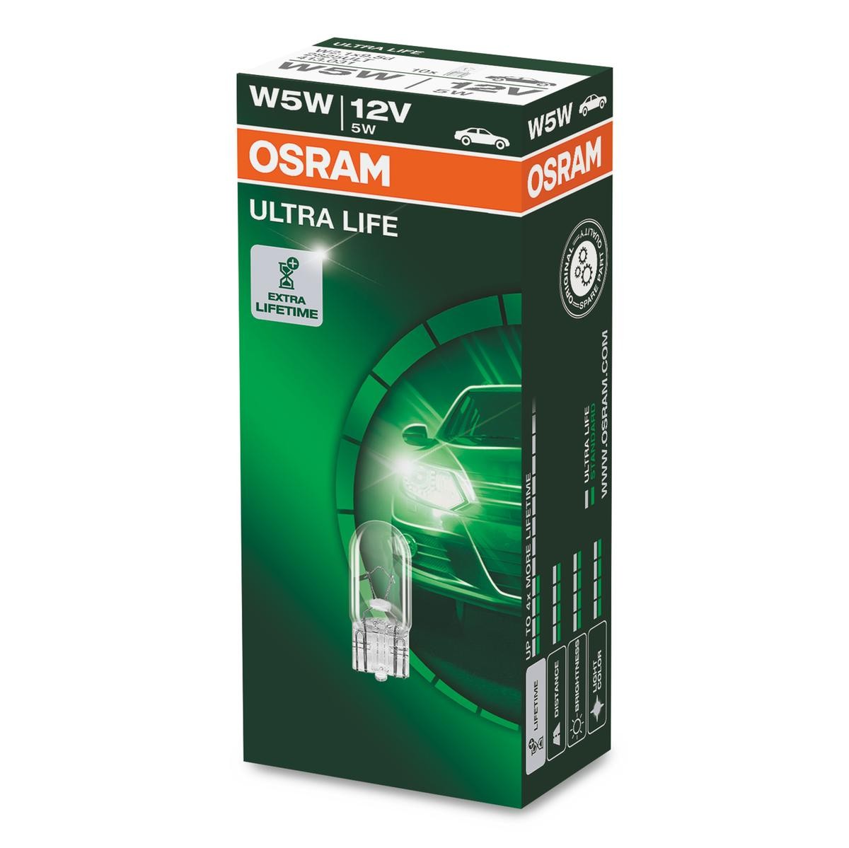 2825ULT OSRAM ULTRA LIFE W5W Ampoule, feu clignotant 12V 5W, W5W W5W ❱❱❱  prix et expérience