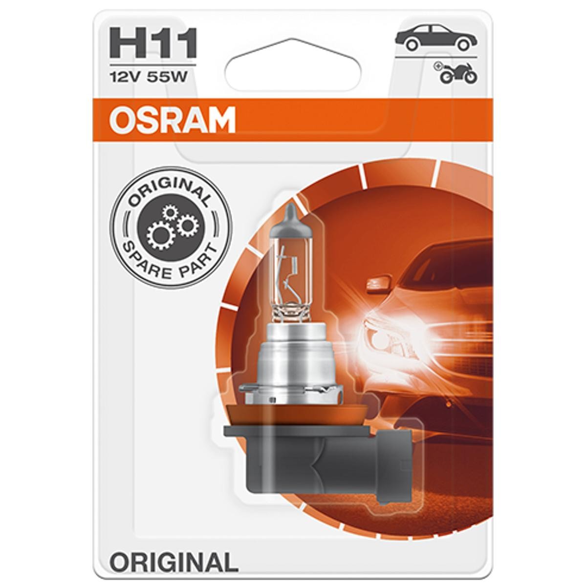 64211-01B OSRAM ORIGINAL LINE H11 Glühlampe, Fernscheinwerfer H11 12V 55W  3200K Halogen H11 ❱❱❱ Preis und Erfahrungen