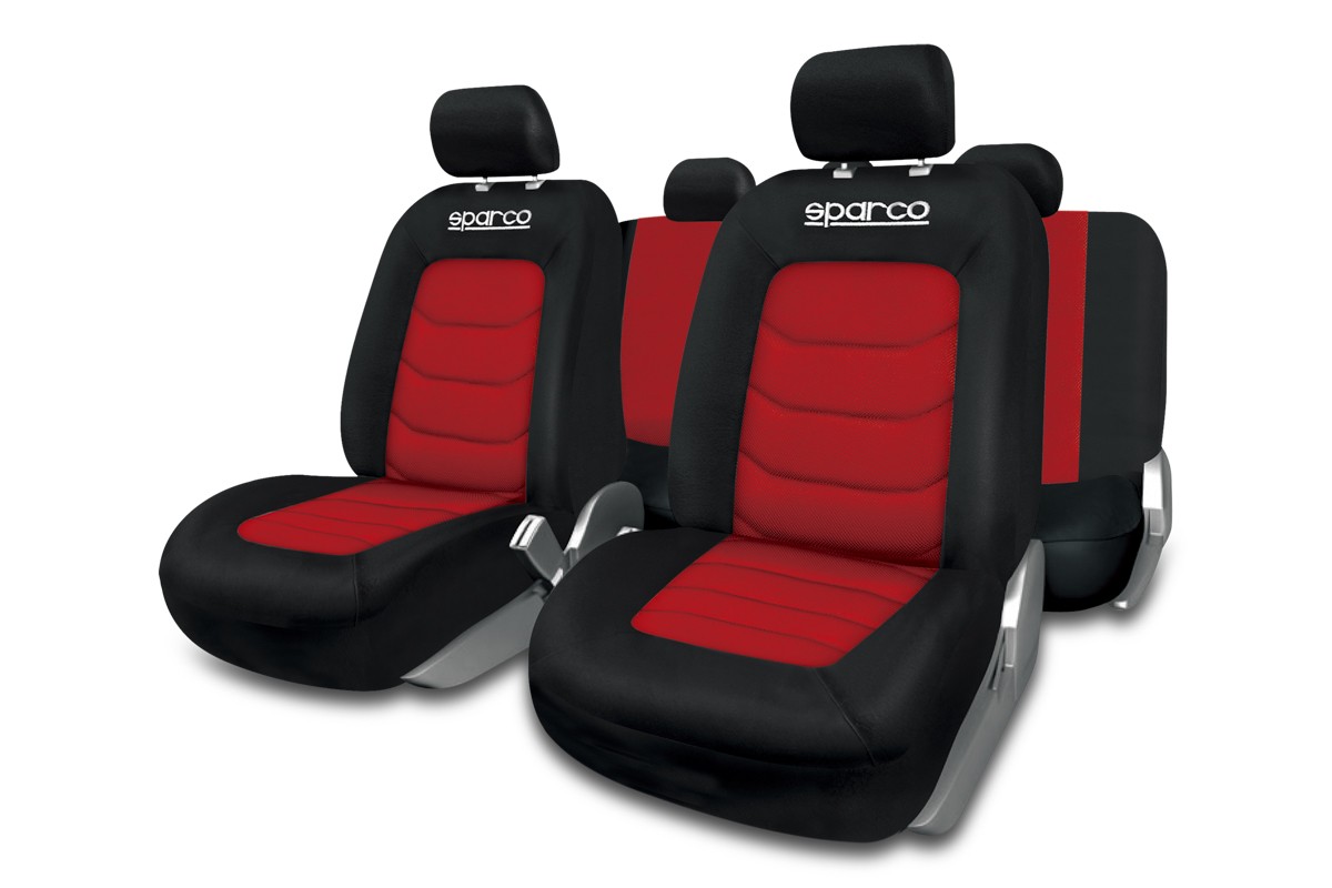 SPC1019RS SPARCO S-LINE Autositzbezug schwarz, Rot, Polyester, vorne und  hinten SPC1019RS ❱❱❱ Preis und Erfahrungen