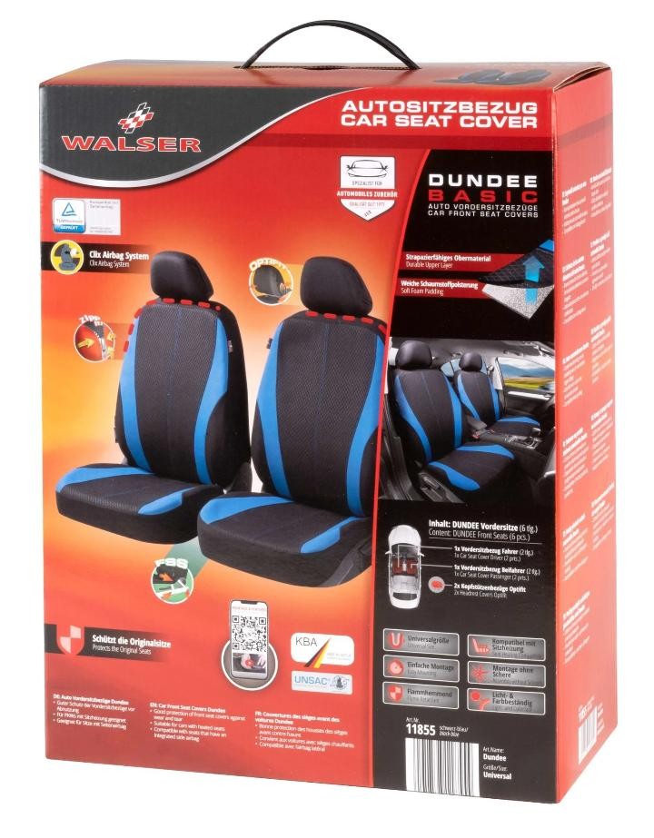 Universal - Auto-Sitzbezüge Schonbezüge Einzelteile blau schwarz