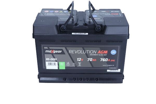 85-0051 MAXGEAR Batterie 12V 70Ah 760A B13 L3 AGM-Batterie, Pluspol rechts  85-0051 ❱❱❱ Preis und Erfahrungen