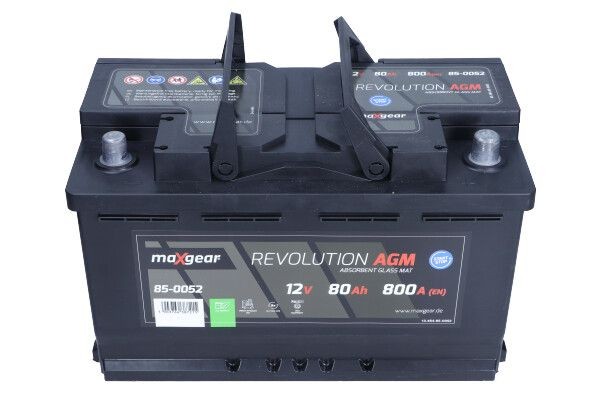 85-0052 MAXGEAR Batterie 12V 80Ah 800A B13 L4 Batterie AGM, Pôle positif à  droite 85-0052 ❱❱❱ prix et expérience