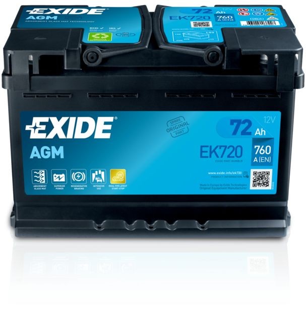 EXIDE EK700 70Ah 760A Start-Stop AGM EK700 günstig online kaufen
