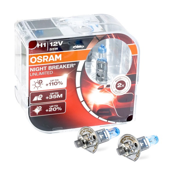 2x OSRAM H1 12V 55W ORIGINAL SPARE PART HALOGENLAMPE