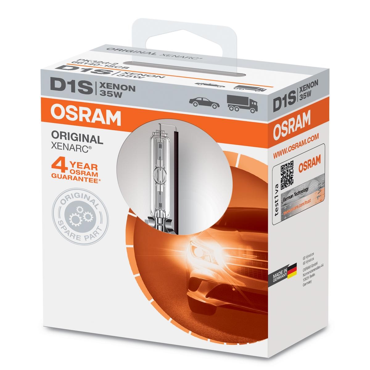 66140 OSRAM XENARC ORIGINAL D1S Ampoule, projecteur longue portée D1S 85V  35W Pk32d-2, 4300K, Xénon D1S ❱❱❱ prix et expérience