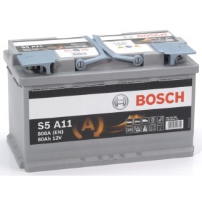 0 092 S5A 110 BOSCH S5 S5 A11 Starter Battery 12V 80Ah 800A B13 L4 AGM  Battery S5 A11, 12V 800A 80AH ❱❱❱ price and experience