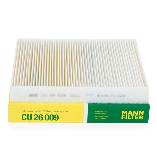 CU 26 009 MANN-FILTER Filtro de habitáculo Filtro de partículas, 254 mm x  235 mm x 32 mm CU 26 009 ❱❱❱ precio y experiencia