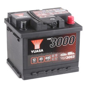 YBX3063 YUASA 54465 YBX3000 Batería de arranque 12V 45Ah 440A con asas, con  indicador de carga, Batería de plomo y ácido