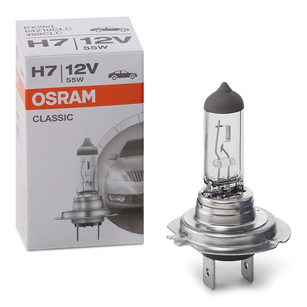 64210CLC OSRAM H7 Glühlampe, Fernscheinwerfer H7 12V 55W PX26d, 4200K,  Halogen, CLASSIC H7 ❱❱❱ Preis und Erfahrungen