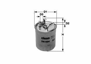 CLEAN FILTER  DN1904 Kraftstofffilter Höhe: 128mm
