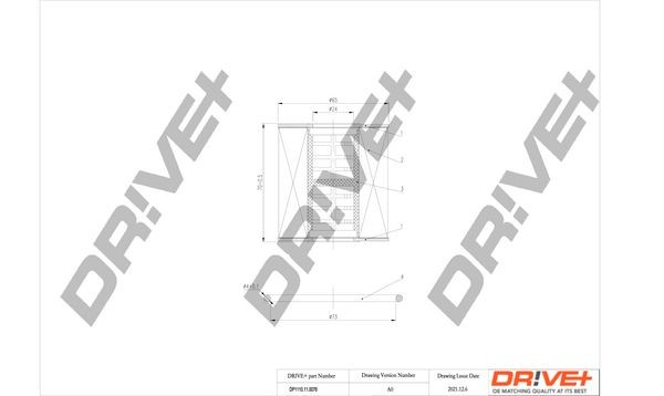 Filtro de aceite motor DP1110.11.0076 Dr!ve+ DP1110.11.0076 en calidad original