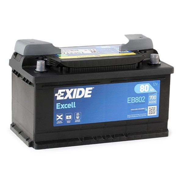 EB802 EXIDE EXCELL 110SE Batterie 12V 80Ah 700A B13 LB4 Batterie