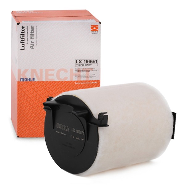 MAHLE ORIGINAL Luftfilter Filterinsats LX 1566/1  VW,AUDI,SKODA,Golf V Schrägheck (1K1),TOURAN (1T1, 1T2),GOLF VI (5K1),Passat Variant (3C5)
