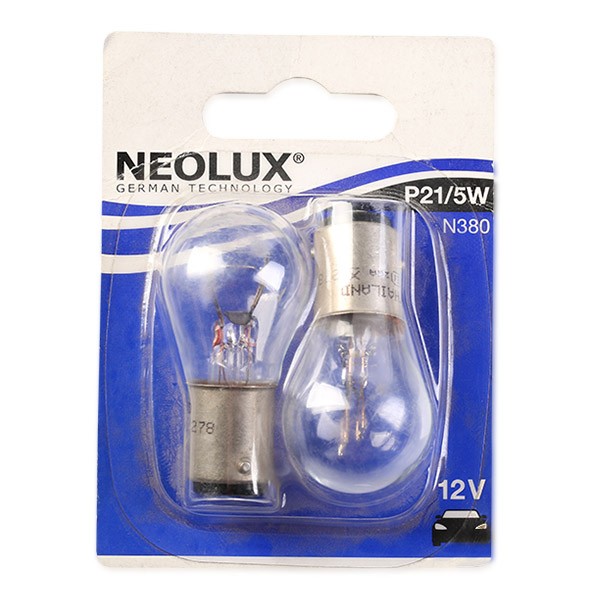 NEOLUX® Lampade P21/5W N380-02B Lampadina, Indicatore direzione VW,AUDI,MERCEDES-BENZ,Transporter V Kastenwagen (7HA, 7HH, 7EA, 7EH)