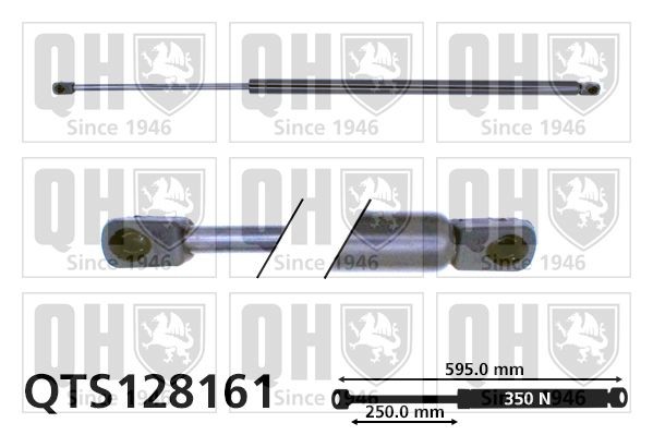 QUINTON HAZELL  QTS128161 Heckklappendämpfer Länge: 595mm, Hub: 250mm