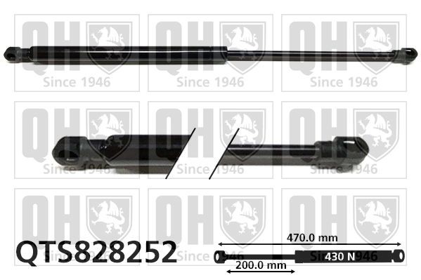 QUINTON HAZELL  QTS828252 Heckklappendämpfer Länge: 470mm, Hub: 200mm