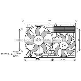 Вентилатор за охлаждане на двигателя 1K0121207AD PRASCO VN7529 VW, AUDI, VOLVO, SKODA, SEAT