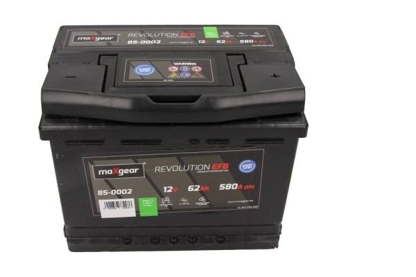 85-0002 MAXGEAR REVOLUTION Batterie 12V 62Ah 580A B13 L2 Batterie EFB, Pôle  positif à droite, sans jauge de niveau, sans entretien 85-0002 ❱❱❱ prix et  expérience