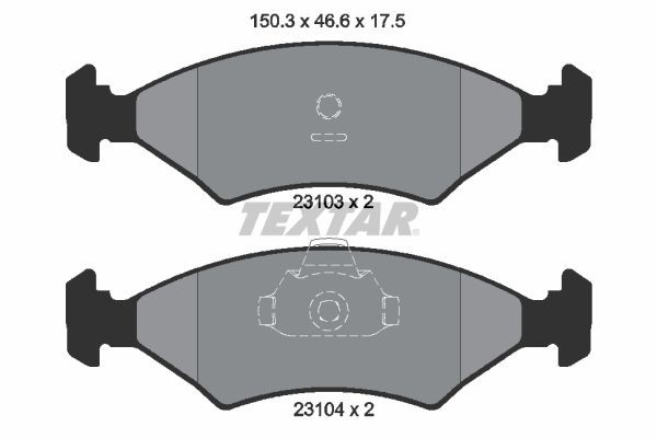TEXTAR  2310301 Kit pastiglie freno Largh.: 150,3mm, Alt.: 46,6mm, Spessore: 17,5mm