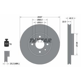 Disco freno Spessore disco freno: 22mm, Ø: 257mm, Ø: 257mm con OEM Numero 4249.73