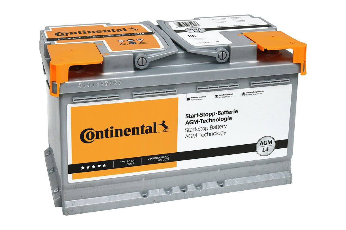 2800012007280 Continental Start-Stop Batterie 12V 80Ah 800A B13 L4 Batterie  AGM 2800012007280 ❱❱❱ prix et expérience