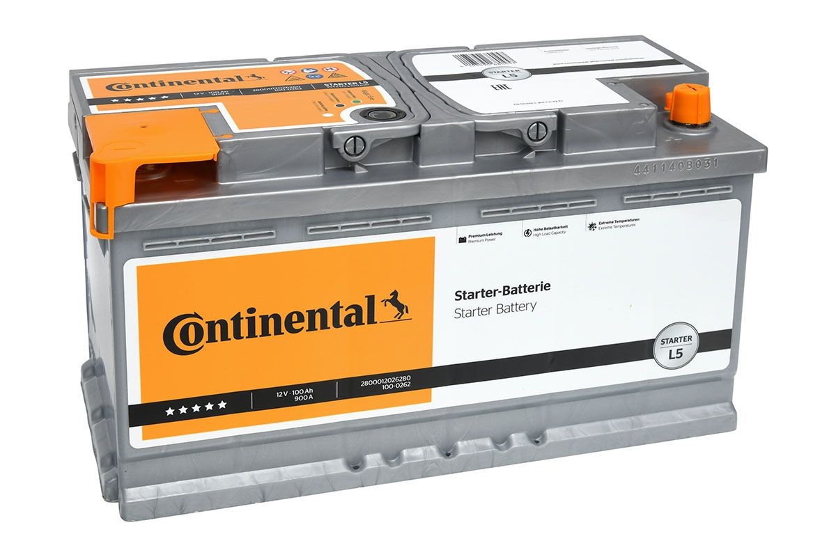 2800012026280 Continental Starter Batterie 12V 100Ah 900A B13 L5 Batterie  plomb-calcium (Pb/Ca), Batterie au plomb 2800012026280 ❱❱❱ prix et  expérience