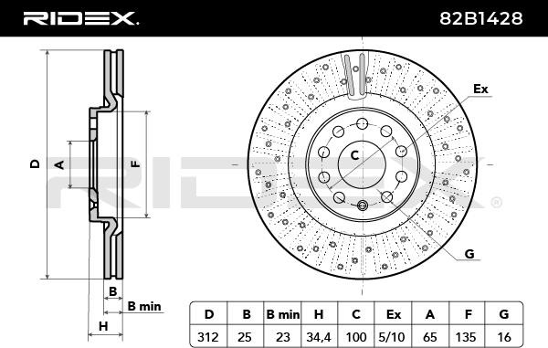 Discos de travão RIDEX 82B1428 conhecimento especializado