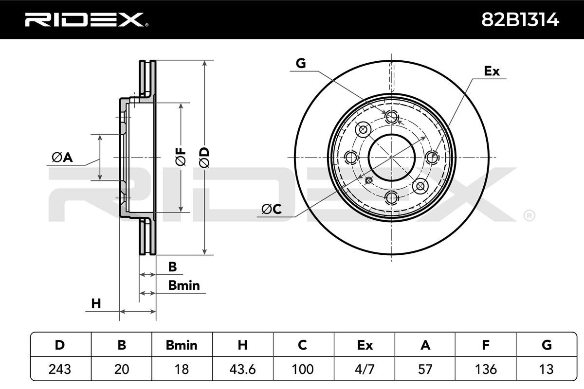 Disco freno RIDEX 82B1314 conoscenze specialistiche
