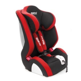 SPARCO F1000K Kids car seat 3-point harness 1000KRD without Isofix, Group 1/2/3, 9-36 kg, 3-point harness, Grey, Red