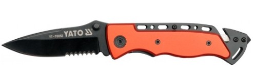 Yato YT-76052, Single/enkelt, Foldekniv, Drop punkt, Rustfritt stål, Rustfritt stål, Sort, Grå, Oransje