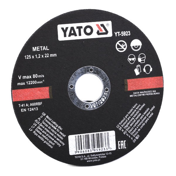 Image of YATO Mola per troncare, Rettificatore ad angolo Spessore: 1,2mm YT-5923